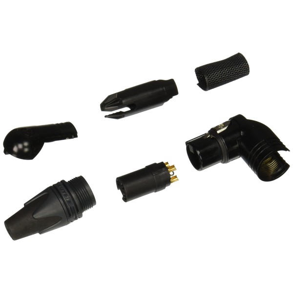 Neutrik NC3FRX-B 3-Pin R/A F Cable MT XLR, Black-Gold