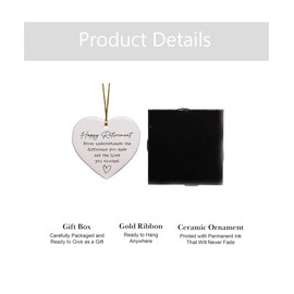 VGRDTW Love Shaped Retirement Ceramic Pendant with Gold Rope - Women's Retirement Badge, Legendary Retired, Decoration