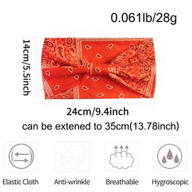 Head Scarfs for Women Wide Headbands Boho Fashion Knotted Head Bands for Adult Women Yoga Sport Hairbands Hair Accessories (6Wbianxingchong2)