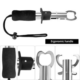 QWORK® 3 Piece Fishing Tool Set, Stainless Steel Fishing Pliers, Fish Gripper, Hook Remover with EVA Handle, for Freshwater Saltwater Fishing