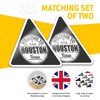 2 x Triangle Stickers 7.5cm - BW - Welcome to