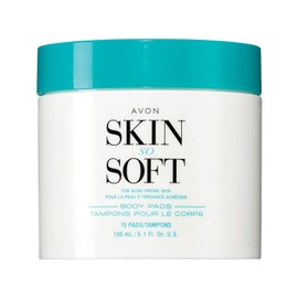 Avon Skin So Soft Exfoliating Body Pads for Acne Prone Skin, 70 Ct – with Salicylic Acid, Hyaluronic Acid & Panthenol – Smooths Texture, Hydrates & Brightens, Fragrance-Free