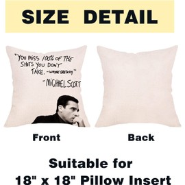 FBCOO Farmhouse Quote Decorative Throw Pillow Cover, Funny Michael Scott Cushion Case Decor Sign, Seasonal Home Square Pillowcase Sofa Couch Decoration 16x16 for The Office