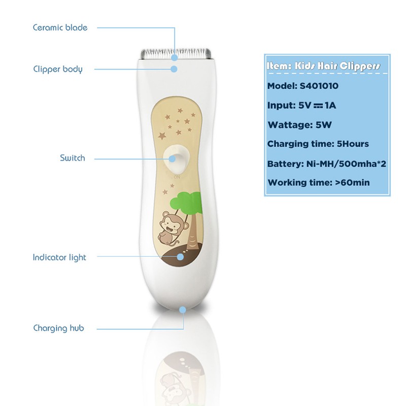 Quiet Baby Hair Clipper Household Hair Trimmer Waterproof Haircutting Tool