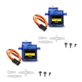 2Pack SG90 Micro Servo Motor Mini Servo SG90 9g Servo Kit for RC Helicopter Airplane Car Boat Robot Arm/Hand/Walking/Servo Door Lock Control with Cable