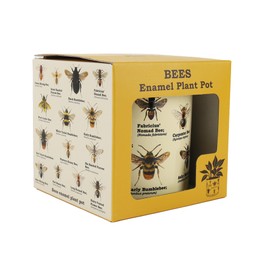 Gift Republic Bee Enamel Plant Pol, Metal, Cream, One Size