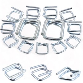 Swpeet 45Pcs 3 Sizes 1/2" 3/4" 1-1/4" Metal Strapping Wire Buckle Assortment Kit, Width Woven Cord Strapping, Sturdy Reusable Banding Buckle with Superior Breaking Strength for Packaging Banding
