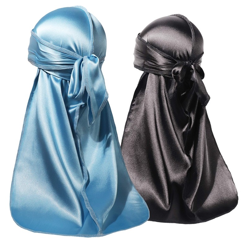 ForceWave 2 Pieces Silky Durag Pack for Men Women Waves,