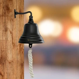 ACL Bar Home Pub Accessories Handheld Doorbell - Wall Mounted Bar Doorbell Nautical Doorbell - Unique Black Doorbell with Loud, Crisp Sounds Ideal for Christmas, Pub (5 Inch)