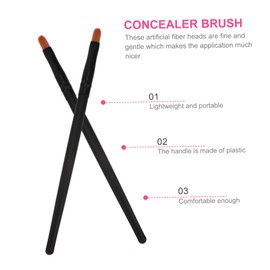 Ipetboom 20 Pcs Nose Shadow Brush Wooden Handle Brush Eye Beauty Brush Lip Nose Brush Makeup Flat Eyeshadow Cosmetic Kit Mixology Kit Artificial Fiber Flour Travel Concealer