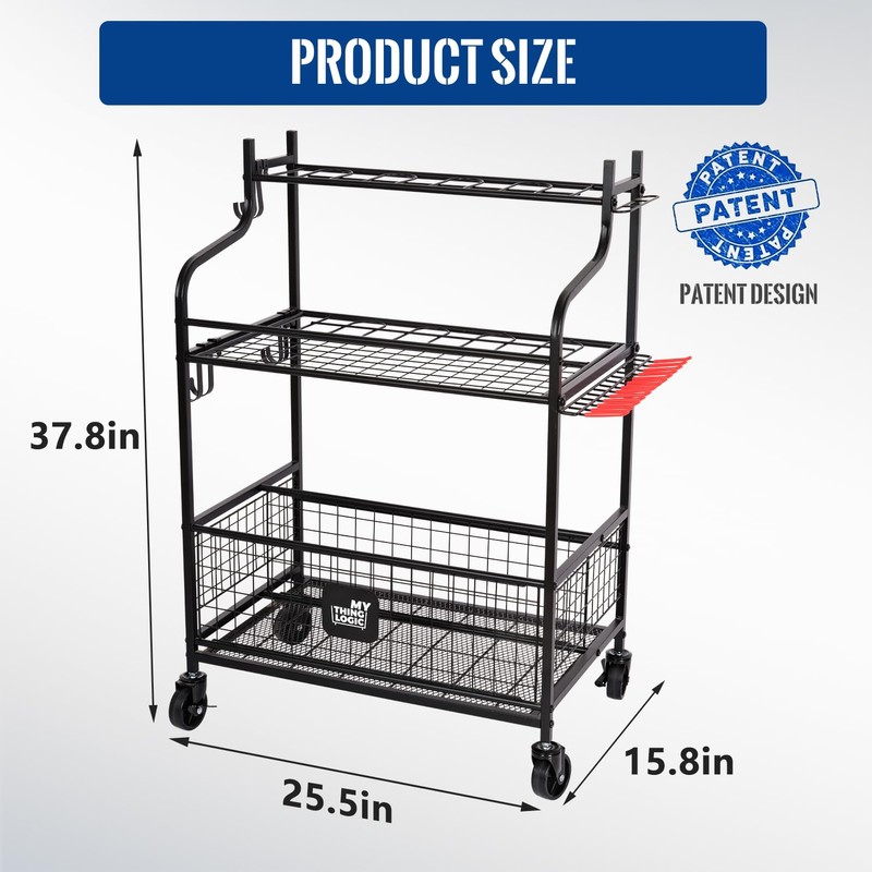 Mythinglogic Garden Tool Organizer for Garage, Yard Tool Rack with