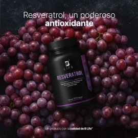 Resveratrol De 400 Cps Con Semilla De Uva Roja Acai. B Life Sabor Sin sabor                                                                           