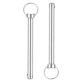sourcing map 2Pcs 6mmx60mm Quick Release Pins, Carbon Steel Marine Hardware for Marine Mountain Seat, Ship Outfitting, Shipbuilding, Silver