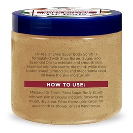 Dr Teal's Scrub Exfoliante para la Piel con Manteca de Karité y Azúcar, 19 Onzas