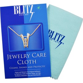 Blitz Jewelry Care Cloth Pre-Treated Cleaning Wipe for Gold, Silver, Platinum Jewelry Polishes Non-Porous Precious & Semi-Precious Stones Non-Toxic, Non-Abrasive, & Planet Friendly USA Made (2 Pack)