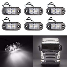 GOFORJUMP 6Pcs/Set 2 LED Car Truck Trailer Caravan Side Marker Lamp 12V 24V White Universal Color