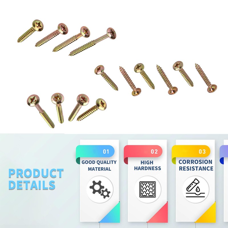 TOOINKCV 85pcs Coarse Thread Drywall Screws, Drive BugleHead Wood Screws