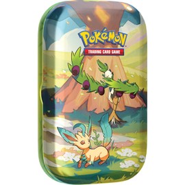 Pokémon TCG: Vibrant Paldea Mini Tin – Arboliva & Leafeon | 2 Booster Packs & 1 Sticker Sheet