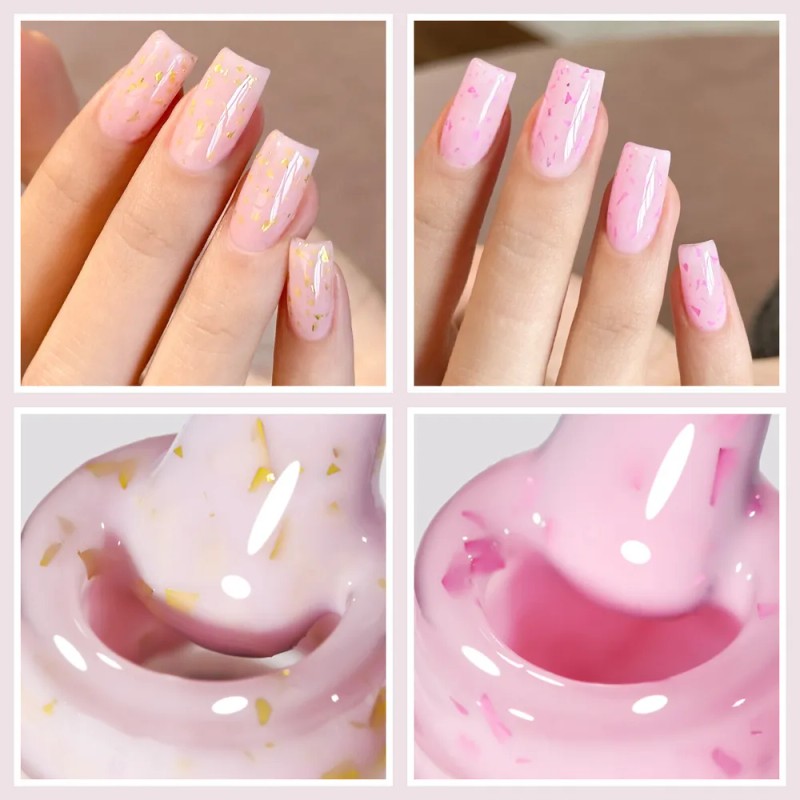 Set De 6 Esmaltes De Uñas Con Glitter Crema Xeijayi