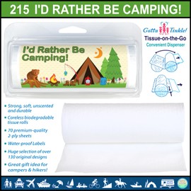 Eco-Friendly | Soft Toilet Paper Rolls | Travel-Size Protective Dispensers | Coreless & Biodegradable | Camping, Hiking & Outdoors (3-Pack) (215 Rather Be Camping)