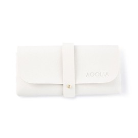AOOLIA Foldable Triangle Eyeglasses Case, Men Women Leather Magnetic Clamshell Sunglasses Glasses Protection Case (White)