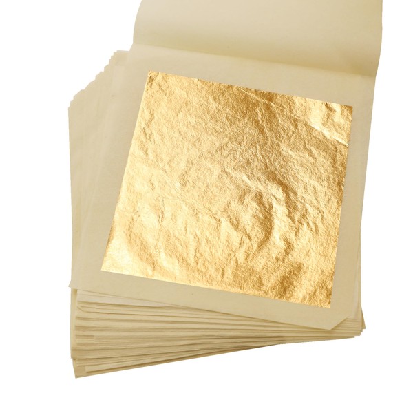 30 Sheets of Gold Leaf Sheets, Simulated Gold Foil Paper