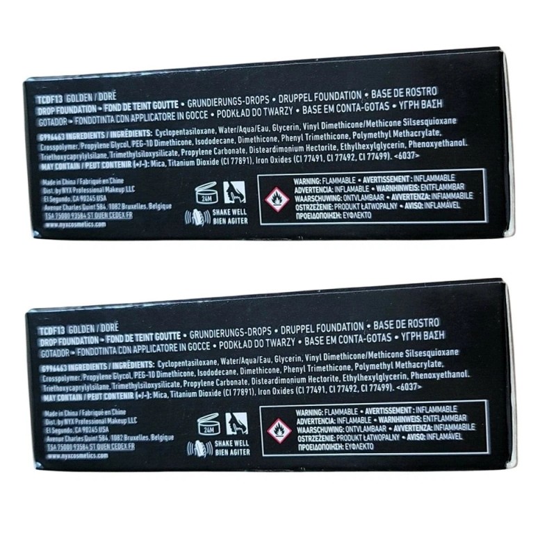 NYX Pack of 2 NYX Total Control Drop Foundation, Golden