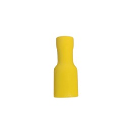 Fully Insulated Female Push-On Terminals Spade Electrical Terminals Receptacle Width of 6.3mm Available In 3 Different Yellow- 24 Amp, Red-10 Amp Blue-15 Amp (20, Yellow, 6.3mm)