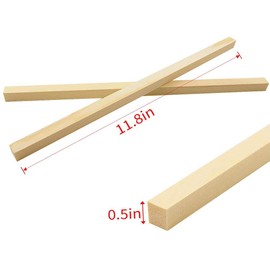 BILLIOTEAM 25 Pack of Unfinished 1/2” x 12” Hardwood Square Wooden Dowel Rods or Sticks - Perfect for DIY Arts and Crafts Projects as Well as Home Decoration