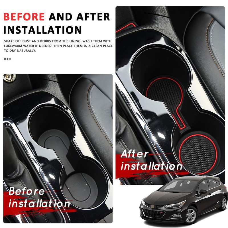 Auovo Anti-Dust Mats Compatible with Chevy Cruze Accessories 2016-2019 Non-Slip