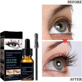 Bluemega Aceite de Ricino para Pestañas y Cejas | Crecimiento del Cabello, Suero para el Crecimiento