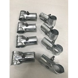 Chain Link Fence End Rail Clamps with Bolts & Nuts Post 1-7/8" X Rail 1-5/8" (Sets of 8 Pack)