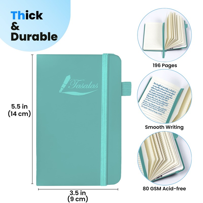 Tasalas Pocket Notebook Portable A6 Notebooks with Inner Pocket and