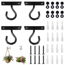 Ceiling Hooks for Hanging Plant, Hanger for Indoor and Outdoor Planters Pots Holder, Wall Hook for Plant, Flower Basket, Wind Chimes, Lanterns, Lights, Bird Feeders, Home Decor-2.5Inch 4Pack