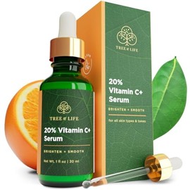 Tree of Life Beauty Sérum Facial Hidratante - Súper Vitamina C Al 20  Vitamina E - Ilumina Y Suaviza La Piel SecaSensible - Tratamiento Antiedad Y... 