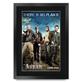 HWC Trading The A-Team The Cast Liam Neeson Bradley Cooper Gifts Printed Poster Signed Autograph Picture for Movie Memorabilia Fans - A3 Framed