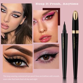 Eyeliner Black，Eyeliner pencil for Women，Waterproof ， Long-Stay ，Super-Soft for Smooth Application, Color Does Not Fade, Anti-Smudge, Makeup Gift