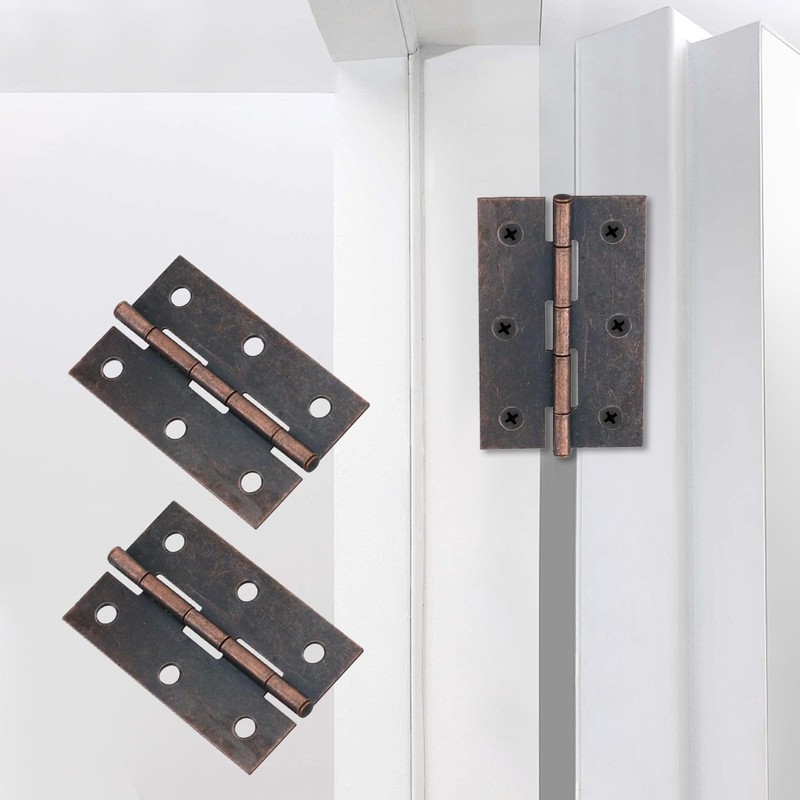 Antrader 12 PCS Folding Butt Hinge, Cabinet Gate Closet Door