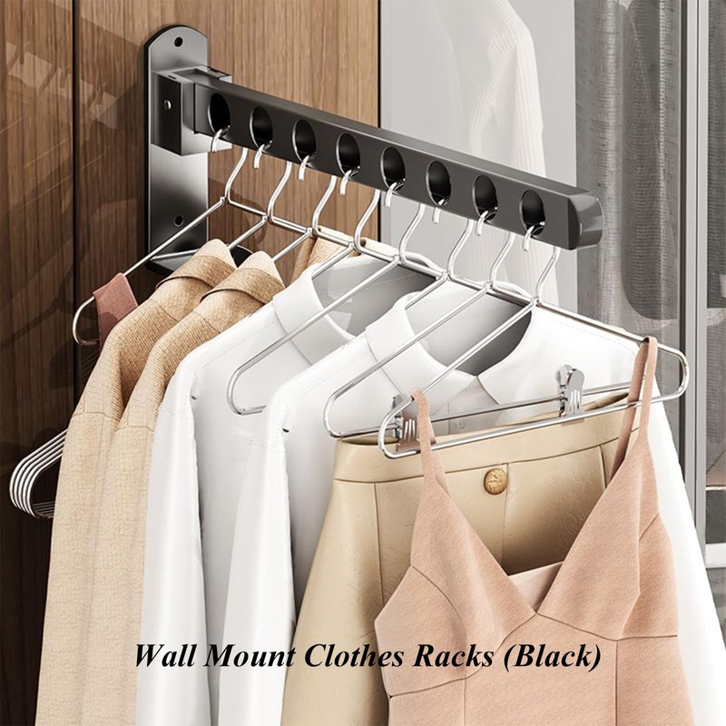 2 Pack Stainless Steel Clothes Hanger Drying Racks, Wall Mount