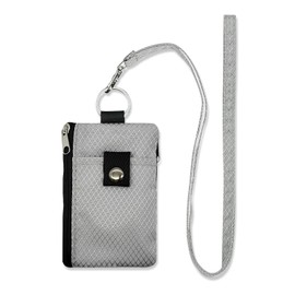 AdiStylinno Minimalist RFID Blocking Small Wallet, Waterproof ID Case Wallet with ID Window and 2 Zip Pockets for Men Women (Gray)