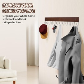 UNIFUN Key Hooks, Key Hooks for Wall Mounted with 12 Hooks, for Entryway, Bathroom, Hallway and Kitchen(1PACK)