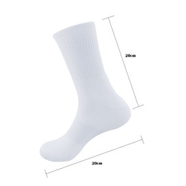 BambooMN Calcetines de sublimación en blanco y hasta la rodilla, 4 pares, Blanco, Crew, M