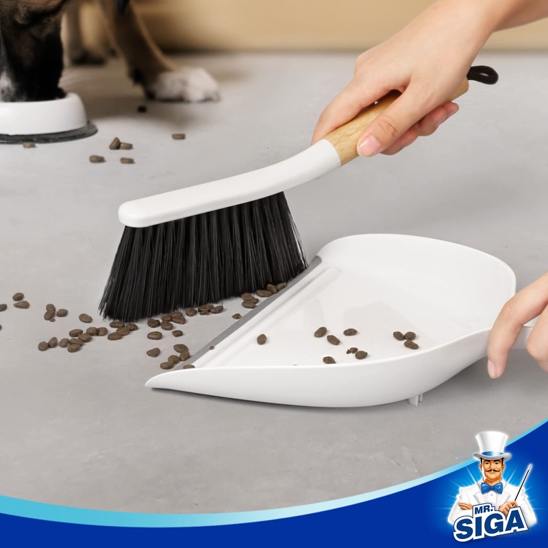 MR.SIGA Dustpan and Brush Set, Portable Cleaning Brush and Dustpan