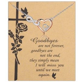 PLITI Memorial Necklace Sympathy Gift Goodbyes Are Not Forever Goodbyes Are Not The End Infinity Heart Necklace for Women (InHeart Goodbyes necCA)