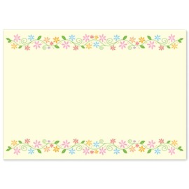 Message Cards, Thank You Cards, Set of 30, B8, Floral, Floral Pattern, Gold Frame, Fine Cardboard, 3.6 x 2.5 inches (91 x 64 mm), Cute Celebration Cards, Flowers, Weddings, Anniversaries, Work,