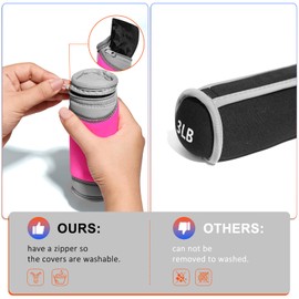 Hand Weights for Women Men 2lbs Each Weight, Soft Dumbbells Set of 2 Detachable Dumbbell Walking Weight with Hand Strap for Home Gym Exercise Workout Running Aerobics, Rose Red