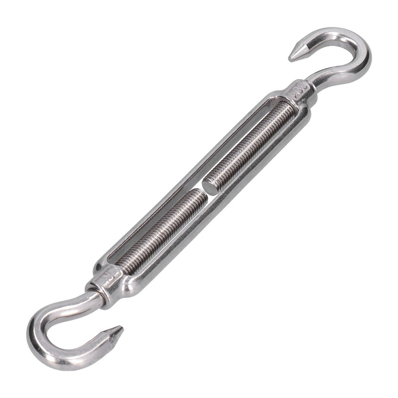 5Pcs Turnbuckle Hook and Hook Wire Rope Tension 304 Stainless