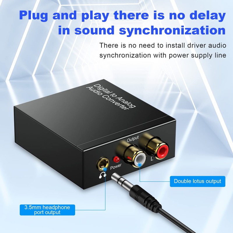 Aswalling Portable 3.5mm Jack Coaxial Optical Fiber Digital to Analog