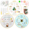 cotaour 3 Sets Embroidery Kit for Beginners, Embroidery Kit for