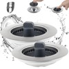 iFealClear 2PCS Kitchen Sink Stopper,3-in-1 Kitchen Sink Strainer,Sink Plug Replacement,